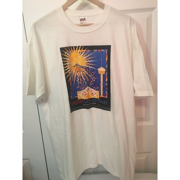 Vintage Anvil 2004 San Antonio Fiesta Celebration Graphic‎ T Shirt White Sz XL - Picture 3 of 4